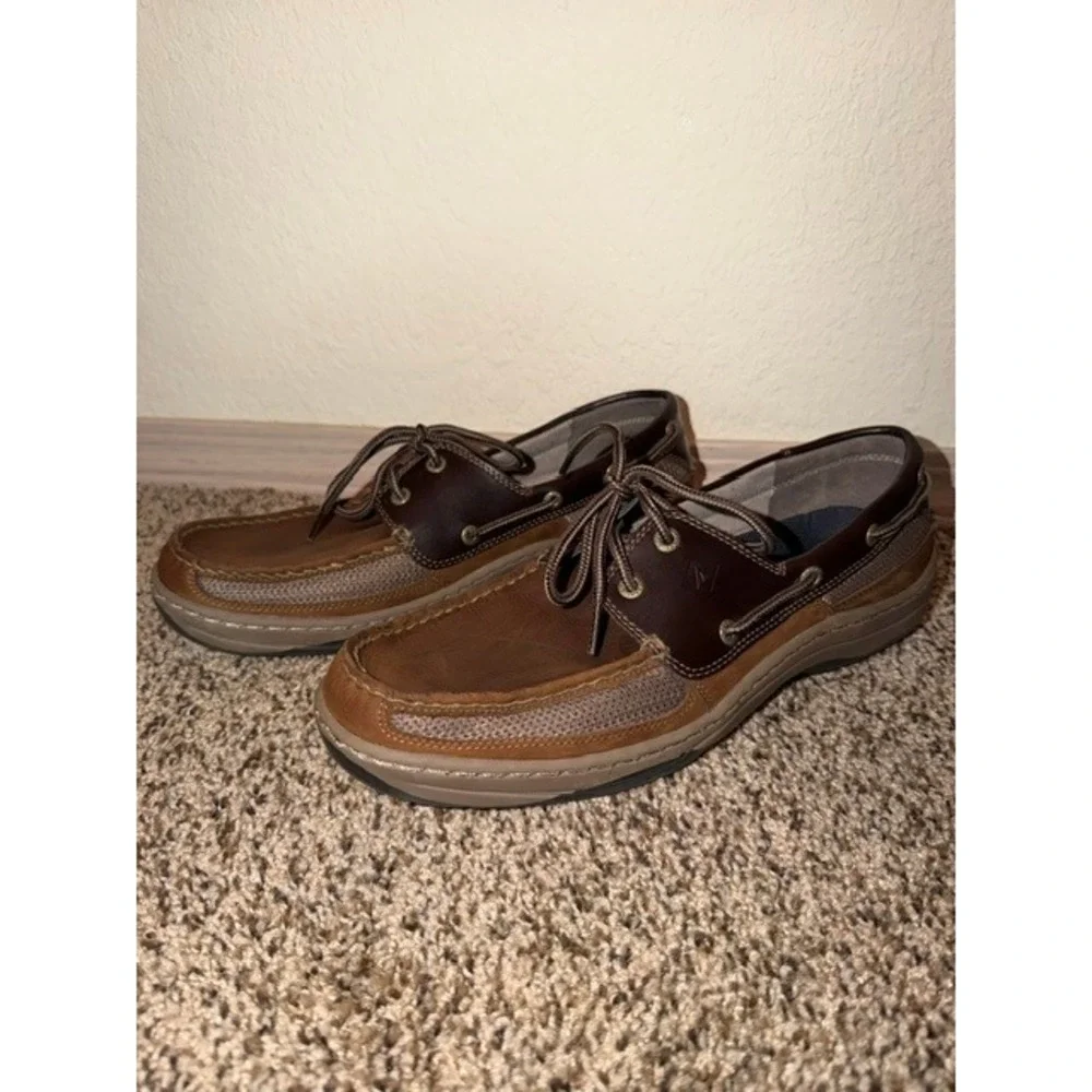 Sperry Top-Sider Mens Billfish Boat Shoes Brown Leather Mesh STS11735 Size 11M